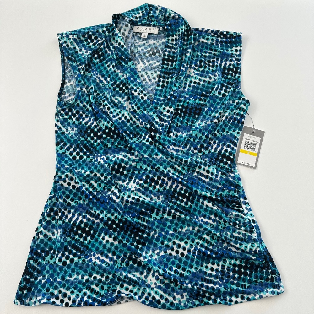 COPY - CHAUS New York - blue dress top